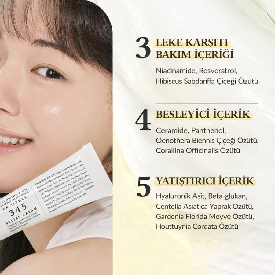 Dr. Althea 345 Relief Cream – Leke Görünümüne Karşı Yatıştırıcı & Bariyer Destekleyici Krem